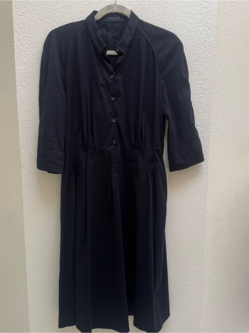 Piazza Sempione Black Midi Shirt Dress